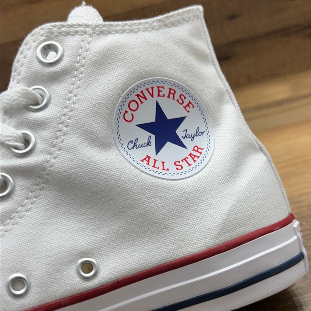 Converse All Star White Canvas High-Tops - Picture 7 of 9